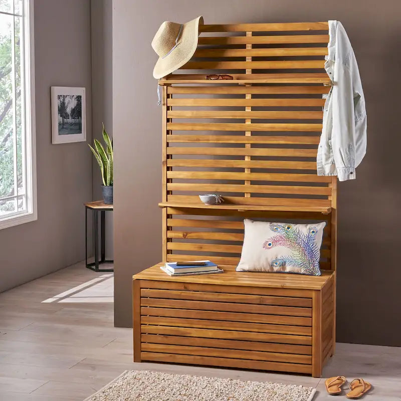 Modern Multifunctional StorageE Bench with Rack