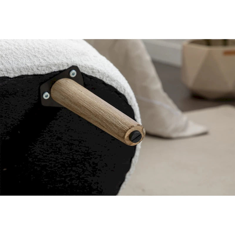 Boucle Fabric Storage Bench