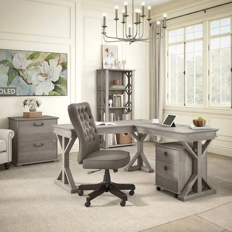 Homestead-boekenkast in landelijke stijl met deuren - Bush Furniture