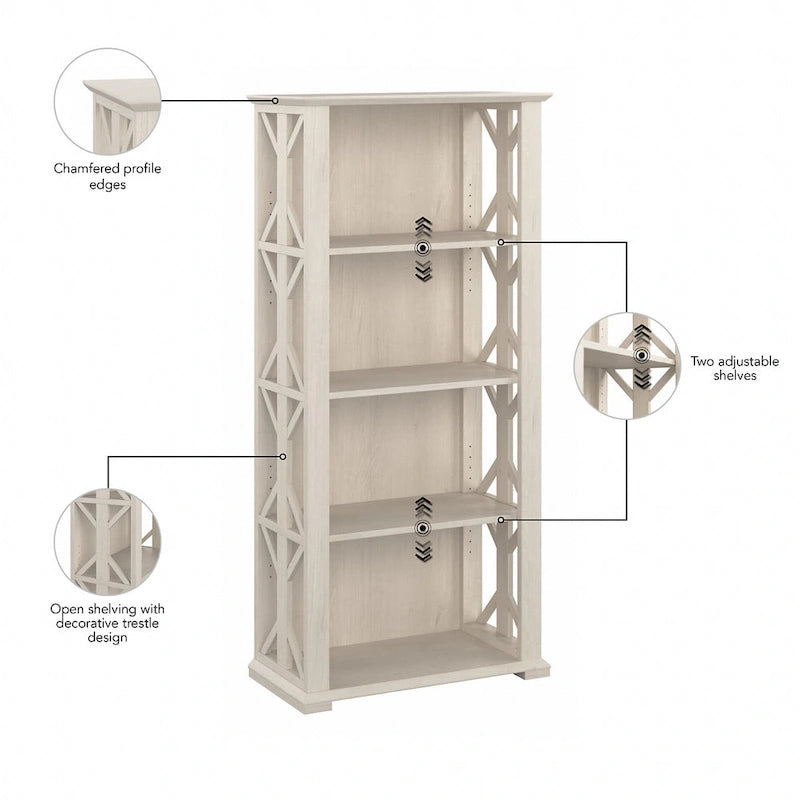 Homestead-boekenkast in landelijke stijl met deuren - Bush Furniture