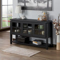 Moderne buffetkast in landelijke stijl van 59" met ruitpatroon, zwart of walnoot