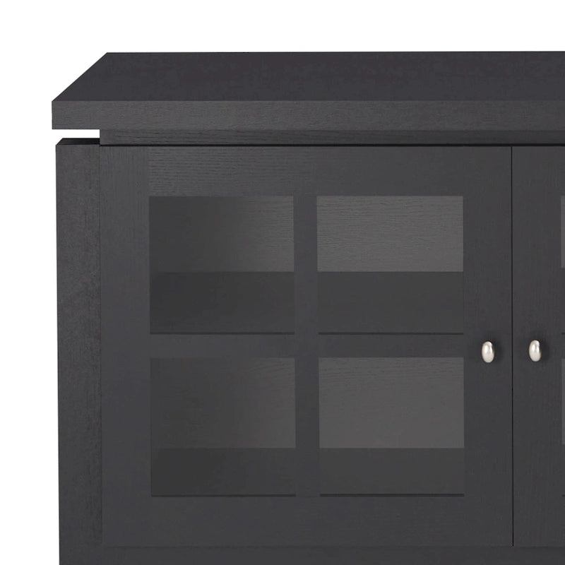 Moderne buffetkast in landelijke stijl van 59" met ruitpatroon, zwart of walnoot