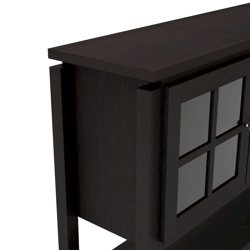 Moderne buffetkast in landelijke stijl van 59" met ruitpatroon, zwart of walnoot