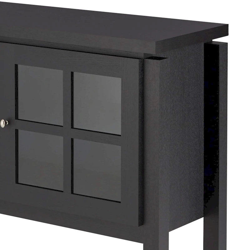 Moderne buffetkast in landelijke stijl van 59" met ruitpatroon, zwart of walnoot