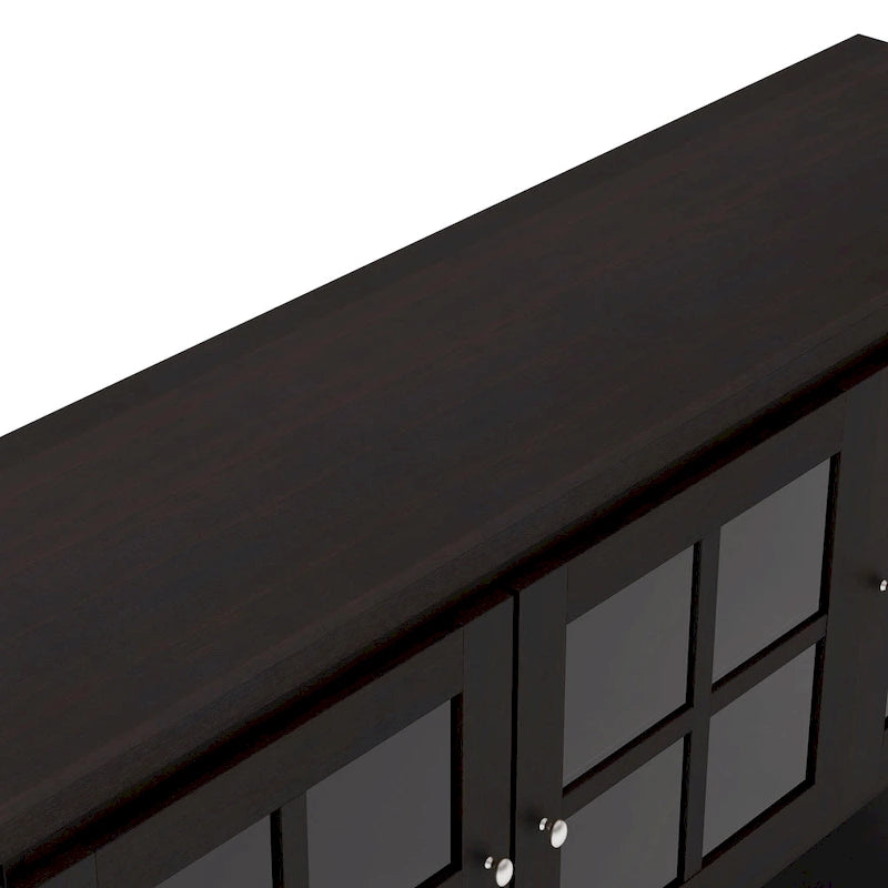 Moderne buffetkast in landelijke stijl van 59" met ruitpatroon, zwart of walnoot