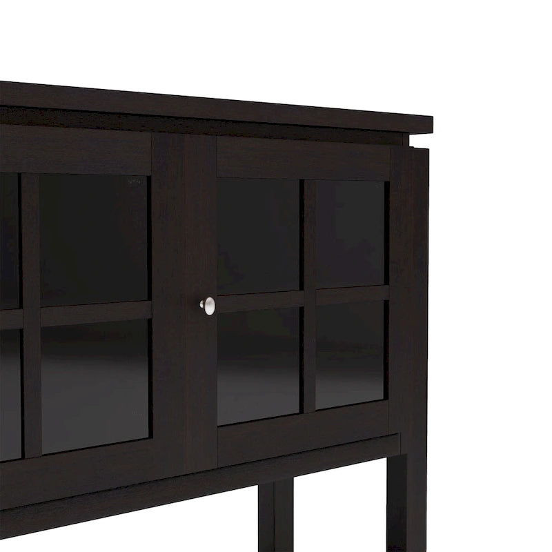 Moderne buffetkast in landelijke stijl van 59" met ruitpatroon, zwart of walnoot