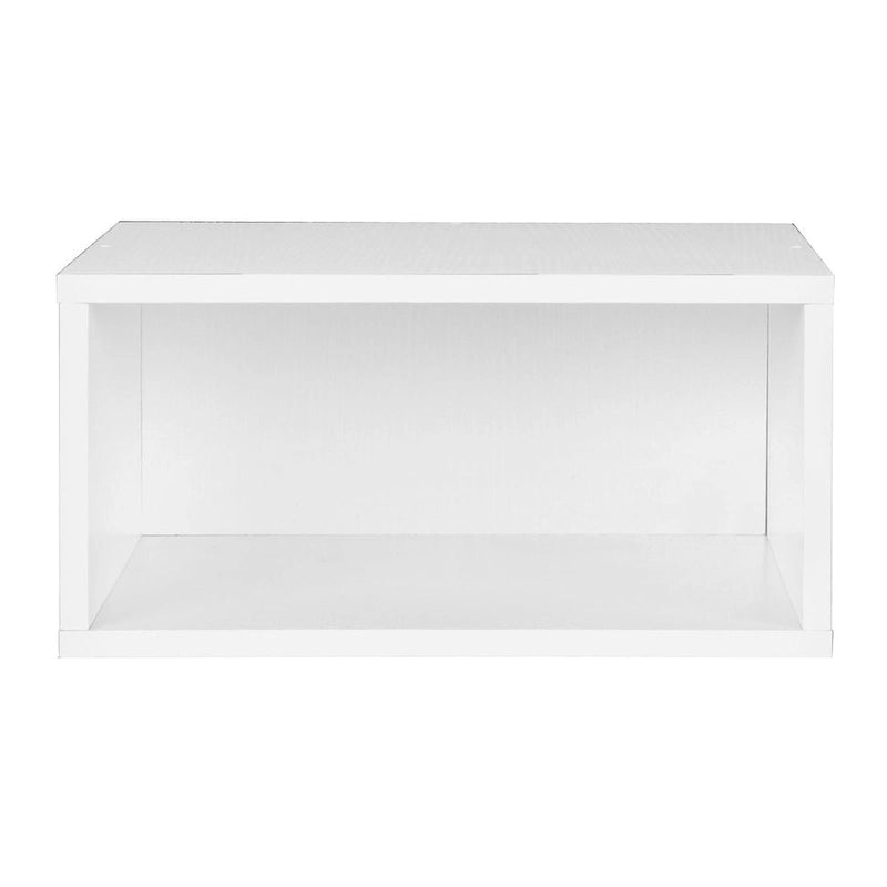 Half Size Stackable Storage Cube – White Wood Grain