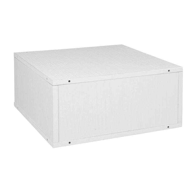 Half Size Stackable Storage Cube – White Wood Grain