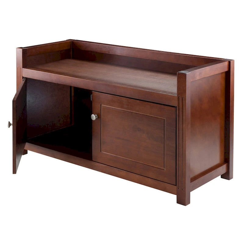 Aufbewahrungsbank Charleston, Walnuss - 39.76 x 15.35 x 21.65 Zoll