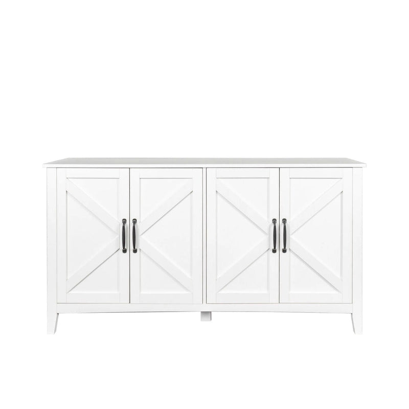 Schrank mit 4 Türen und 4 offenen Einlegeböden, freistehendes Sideboard