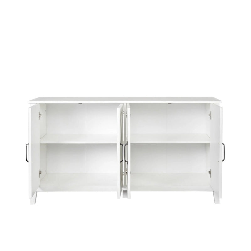 Schrank mit 4 Türen und 4 offenen Einlegeböden, freistehendes Sideboard