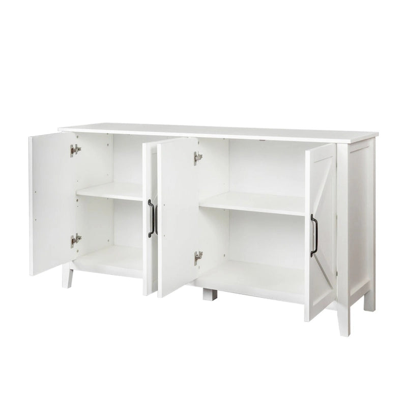 Schrank mit 4 Türen und 4 offenen Einlegeböden, freistehendes Sideboard
