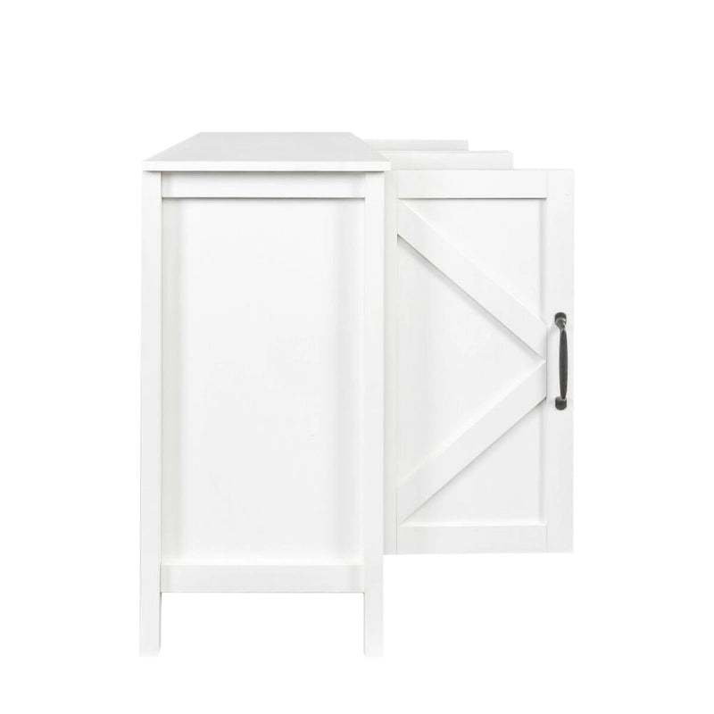 Schrank mit 4 Türen und 4 offenen Einlegeböden, freistehendes Sideboard