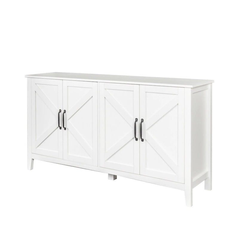 Schrank mit 4 Türen und 4 offenen Einlegeböden, freistehendes Sideboard
