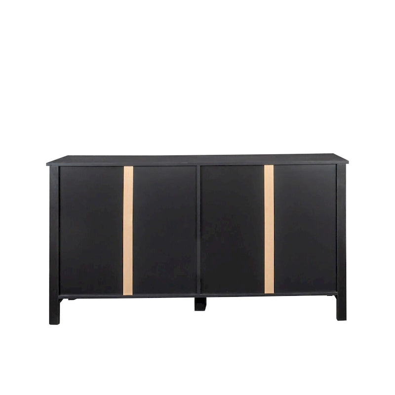 Schrank mit 4 Türen und 4 offenen Einlegeböden, freistehendes Sideboard