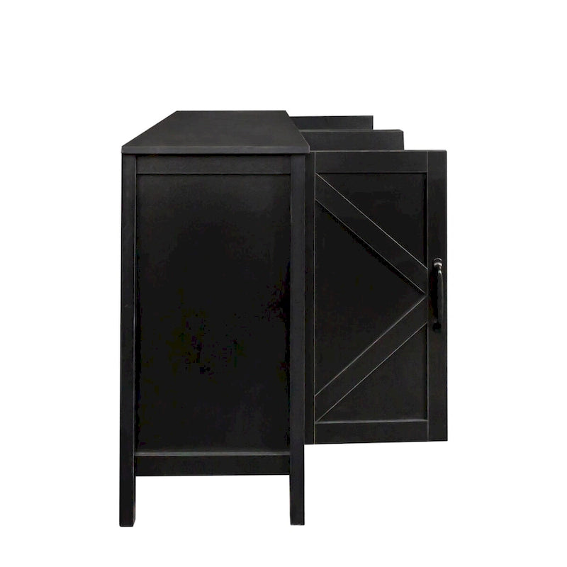 Schrank mit 4 Türen und 4 offenen Einlegeböden, freistehendes Sideboard