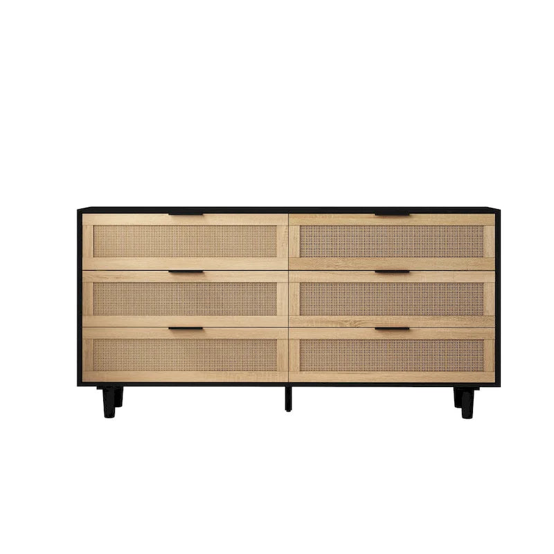 Moderner Rattan-Aufbewahrungsschrank mit Rattan-Schublade für Schlafzimmer und Wohnzimmer