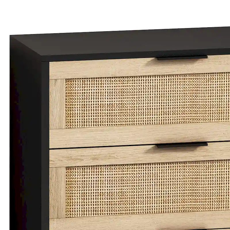Moderner Rattan-Aufbewahrungsschrank mit Rattan-Schublade für Schlafzimmer und Wohnzimmer