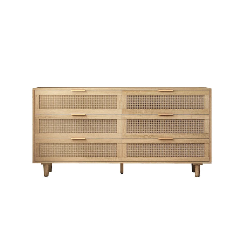 Moderner Rattan-Aufbewahrungsschrank mit Rattan-Schublade für Schlafzimmer und Wohnzimmer