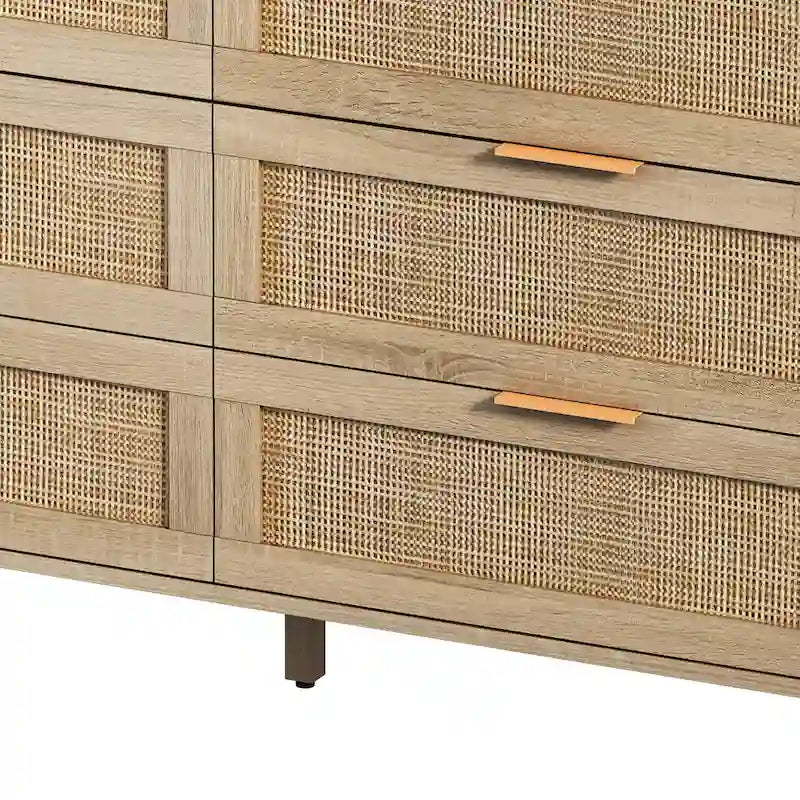 Moderner Rattan-Aufbewahrungsschrank mit Rattan-Schublade für Schlafzimmer und Wohnzimmer