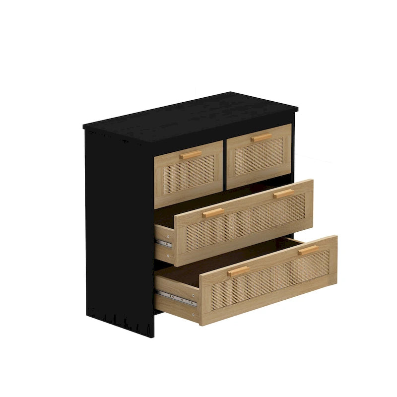 Moderner Rattan-Aufbewahrungsschrank mit Rattan-Schublade für Schlafzimmer und Wohnzimmer