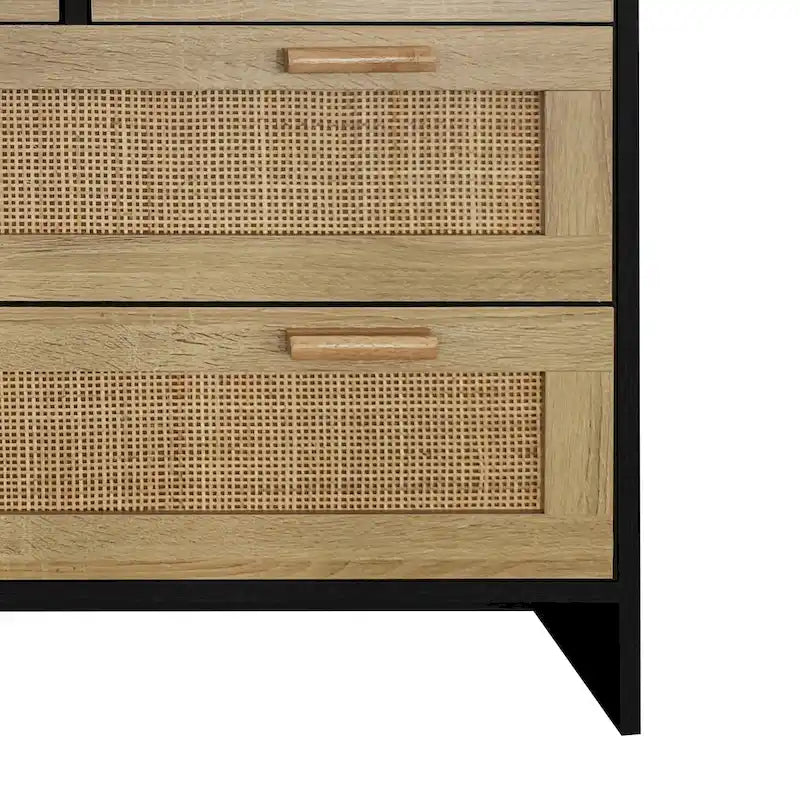 Moderner Rattan-Aufbewahrungsschrank mit Rattan-Schublade für Schlafzimmer und Wohnzimmer