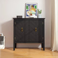 Holzschrank mit 2 Türen, schwarzer Holzschrank im Vintage-Stil, Sideboard für Wohnzimmer, Esszimmer und Büro