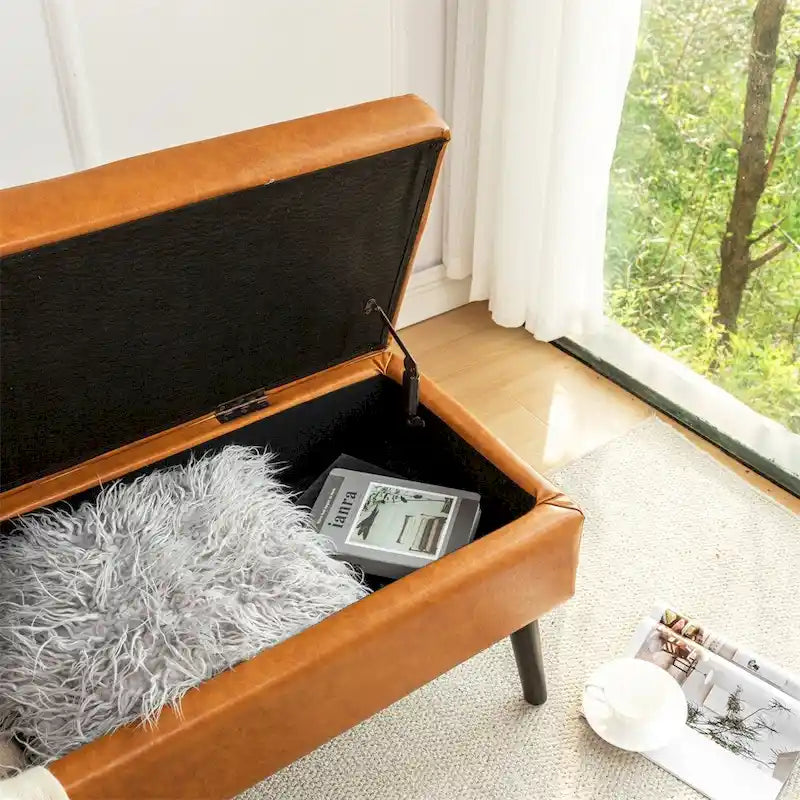 Aufbewahrungsbank mit Aufbewahrungsbank für das Schlafzimmerende, Fußbank am Bett
