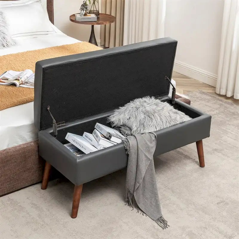 Aufbewahrungsbank mit Aufbewahrungsbank für das Schlafzimmerende, Fußbank am Bett