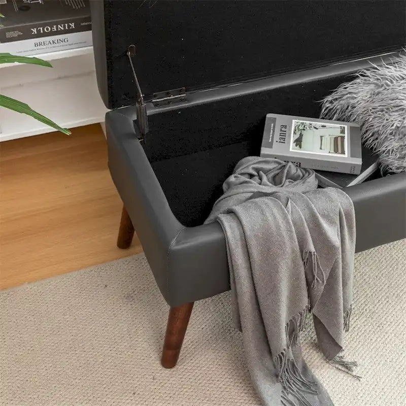 Aufbewahrungsbank mit Aufbewahrungsbank für das Schlafzimmerende, Fußbank am Bett
