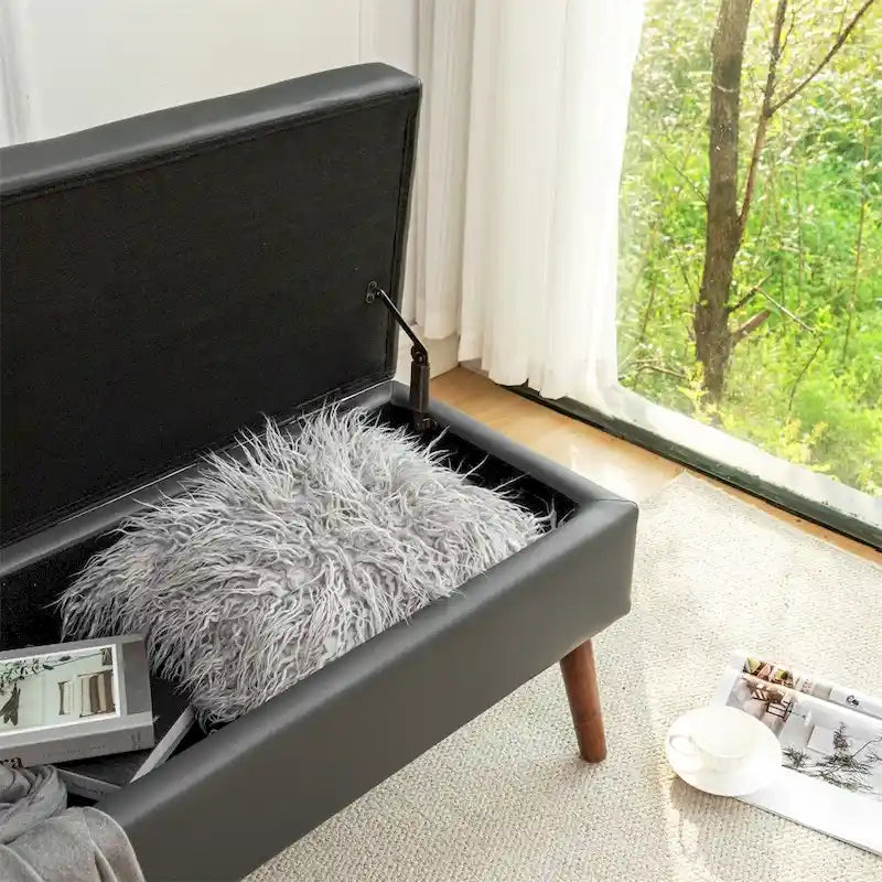 Aufbewahrungsbank mit Aufbewahrungsbank für das Schlafzimmerende, Fußbank am Bett