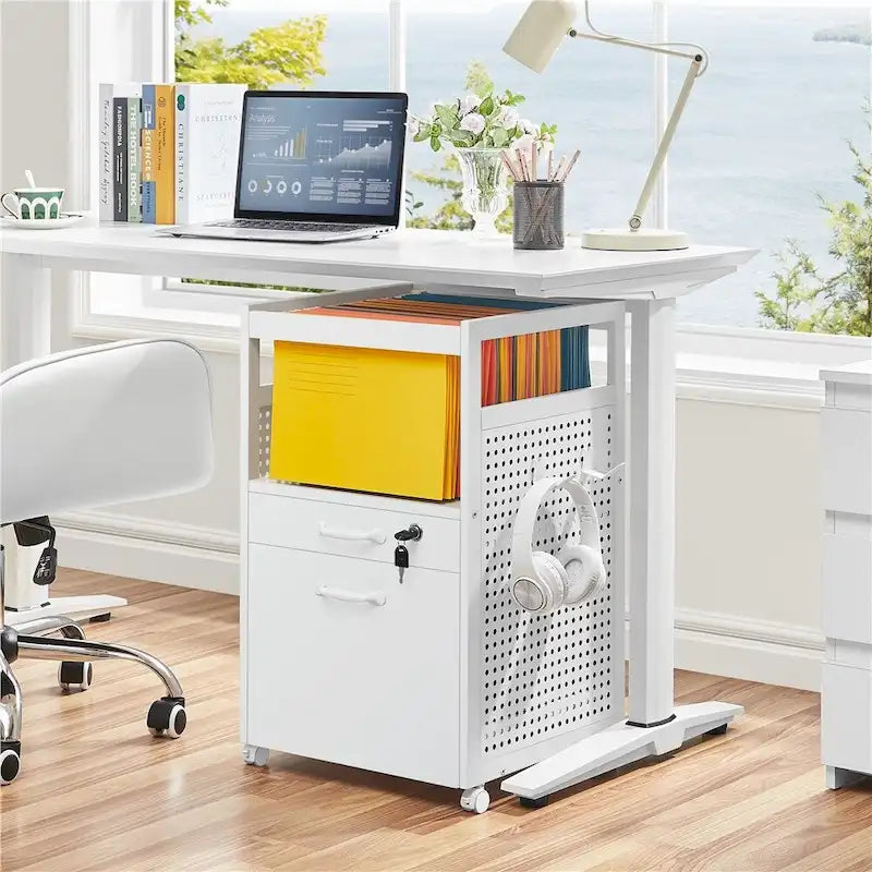 Office File Cabinet with Open Storage Shelf – Mobile File Cart