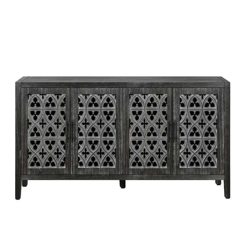 Antiker Sideboard-Buffetschrank mit vier hohlen Türen