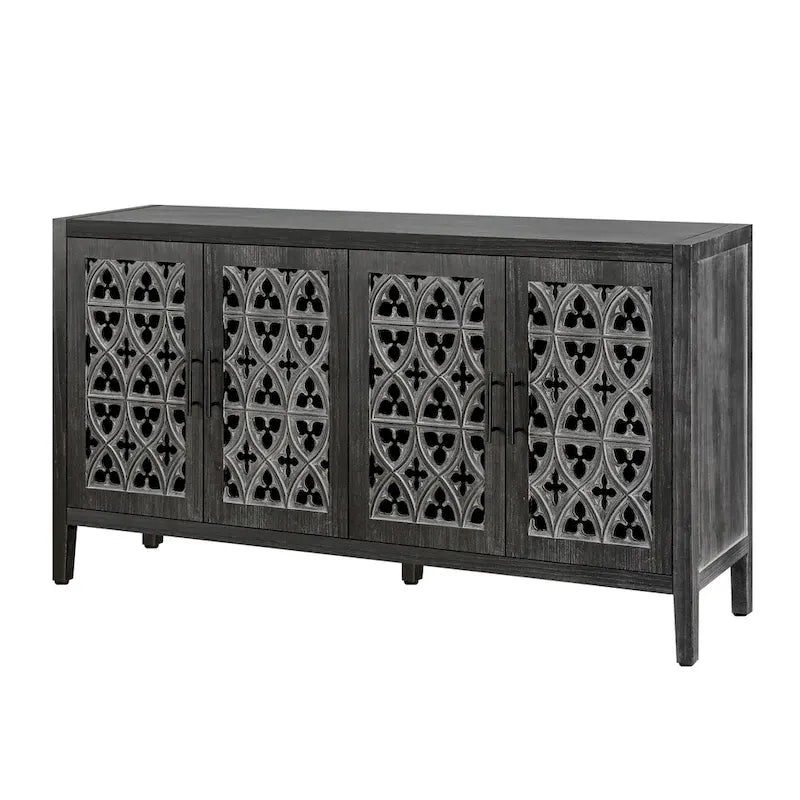 Antiker Sideboard-Buffetschrank mit vier hohlen Türen