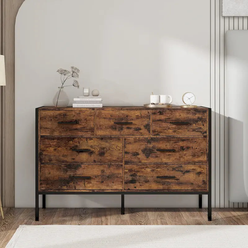 Buffetschrank mit Scheunentor, Barfach, Schubladen und Ablagefächern