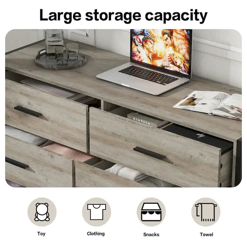 Buffetschrank mit Scheunentor, Barfach, Schubladen und Ablagefächern