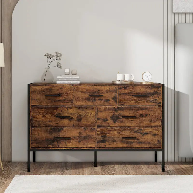 Buffetschrank mit Scheunentor, Barfach, Schubladen und Ablagefächern