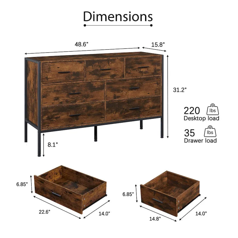 Buffetschrank mit Scheunentor, Barfach, Schubladen und Ablagefächern