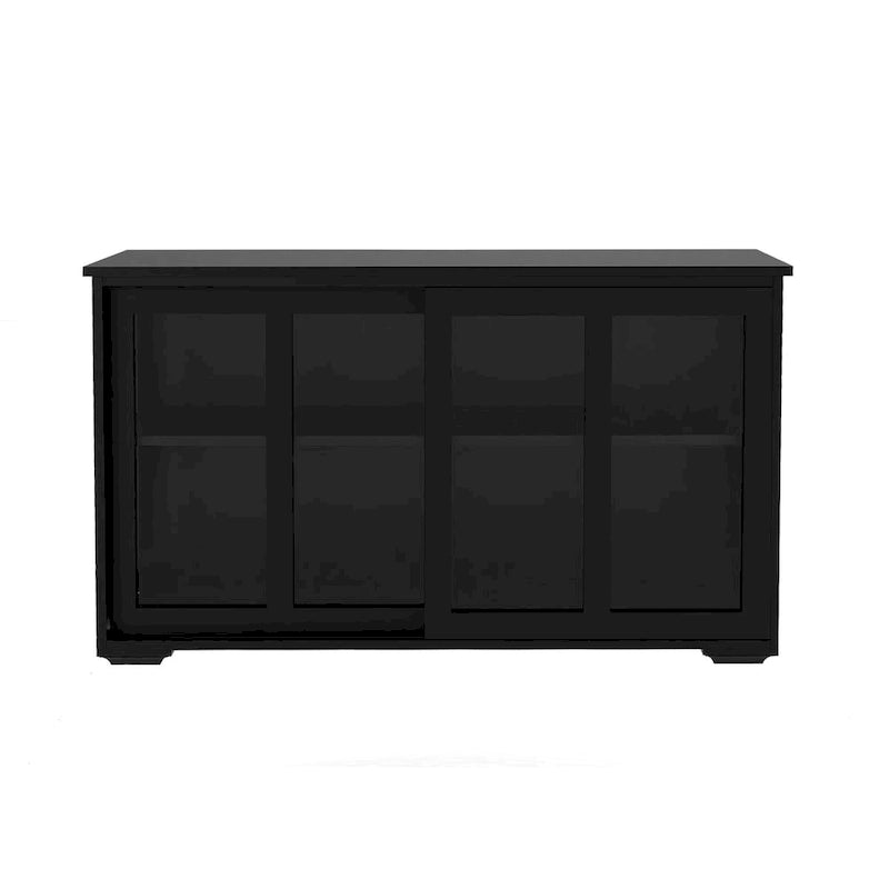 Küchenregal-Schrank mit Glastür - schwarz