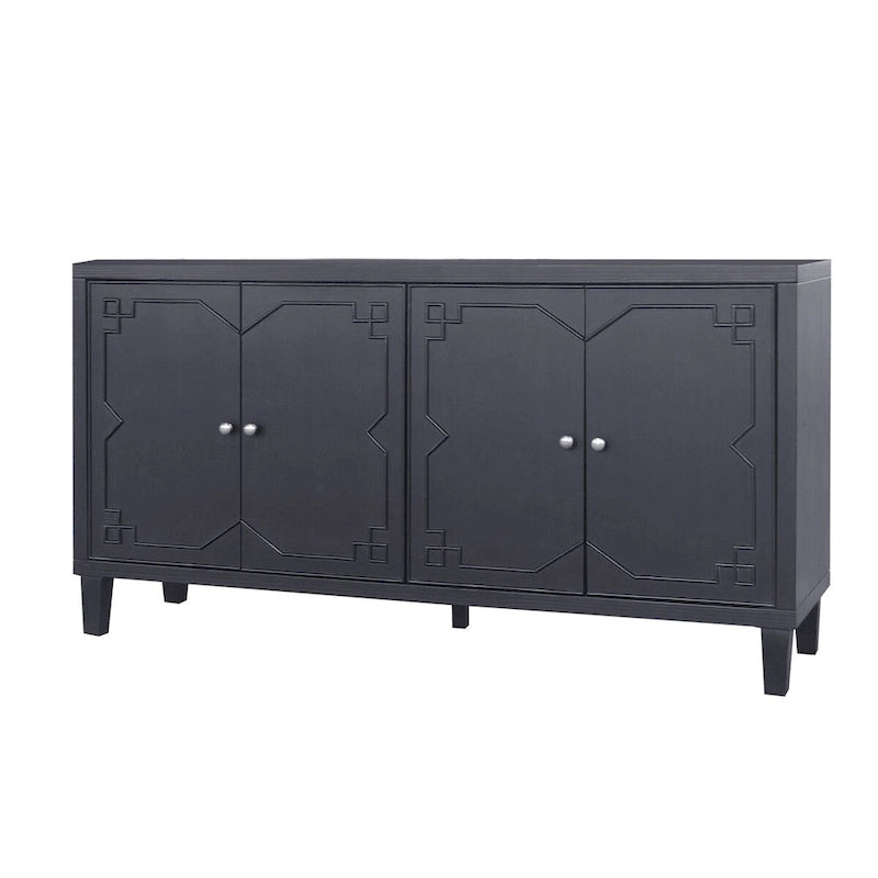 Dekoschrank mit 4 Türen, Holzschrank, Sideboard und Aufbewahrungsschrank