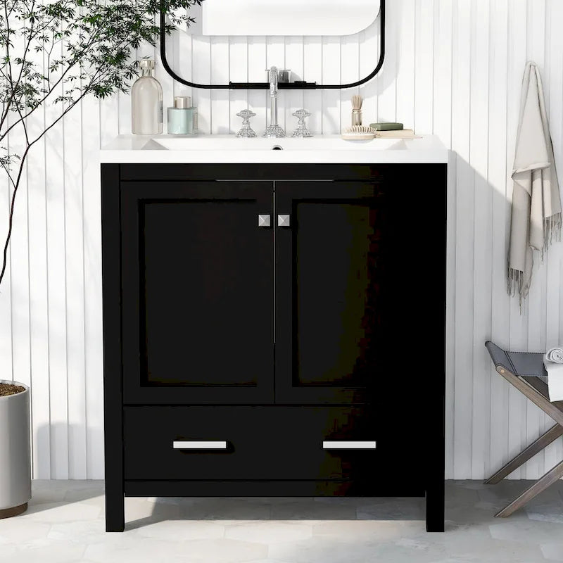 Badezimmerschrank mit 2 Türen und einer Schublade