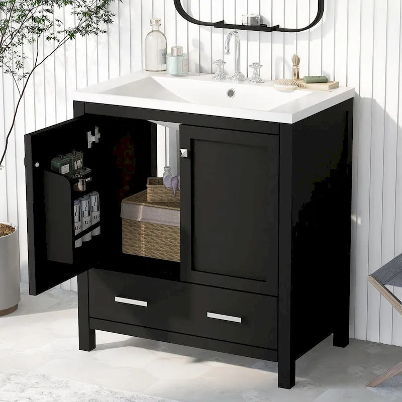 Badezimmerschrank mit 2 Türen und einer Schublade
