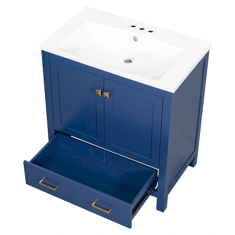 Badezimmerschrank mit 2 Türen und einer Schublade
