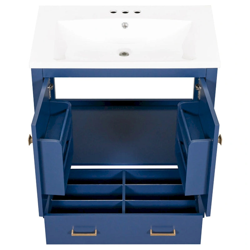 Badezimmerschrank mit 2 Türen und einer Schublade