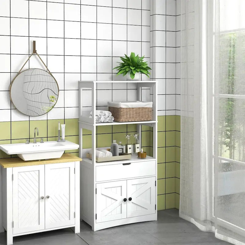 Badkamer-vloerkast in landelijke stijl