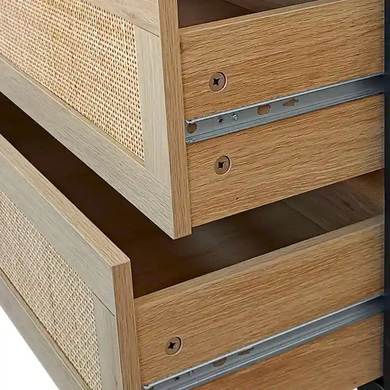 Aufbewahrungsschrank mit 6 Rattanschubladen